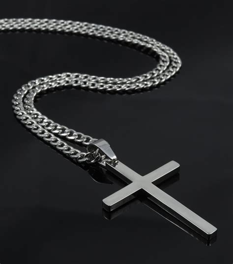 versace necklace men's silver|designer cross necklace for men.